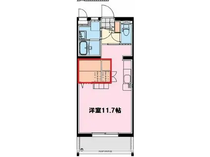 リバーフロント・マリーン(ワンルーム/2階)の間取り写真