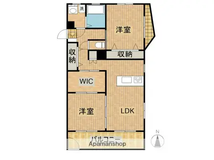 ルーエ平和台(2LDK/1階)の間取り写真