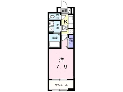 TEA TREE(1K/1階)の間取り写真