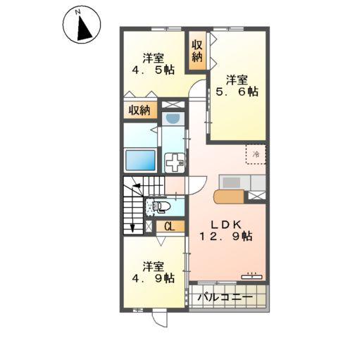 ARK Ⅱ(3LDK/2階)の間取り写真