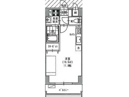 BLU MARE(ワンルーム/8階)の間取り写真