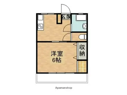 ミルド東大淀(1K/4階)の間取り写真