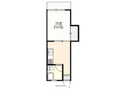 淀川マンション(1K/4階)の間取り写真