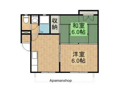 メモワール林田(2K/3階)の間取り写真