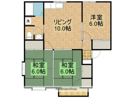 カゼッティーナレイチェ(3LDK/2階)の間取り写真