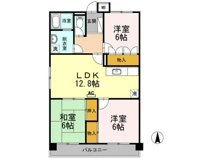 レジデンス17番館(3LDK/5階)の間取り写真