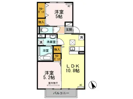 サニーコートヴィラⅡ(2LDK/1階)の間取り写真