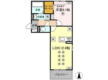 SOLAIRE(1LDK/1階)の間取り写真