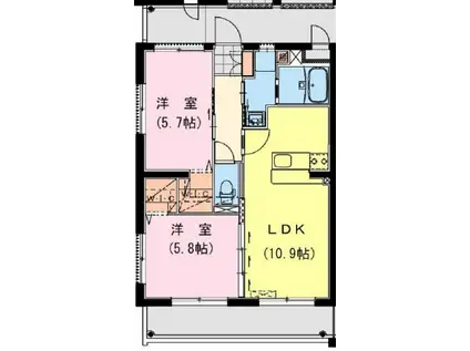REVEL OCEAN(2LDK/4階)の間取り写真