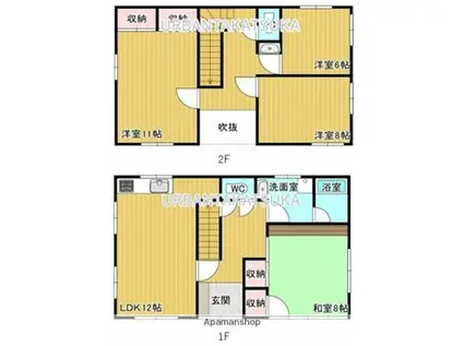 日南線 宮崎駅 徒歩20分 2階建 築38年(4LDK)の間取り写真