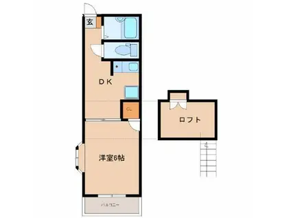 パレス吉村(1DK/1階)の間取り写真