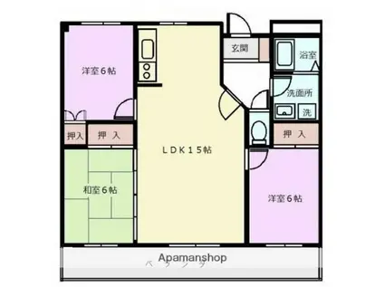 パストラル柳丸1(3LDK/7階)の間取り写真