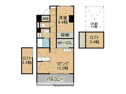 アルテマイスターカサミラ(1LDK/3階)の間取り写真