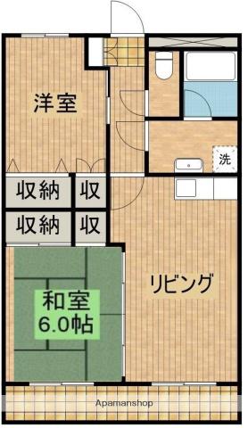 コモド花山手(2LDK/2階)の間取り写真
