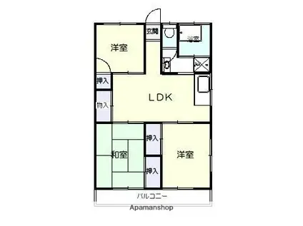 小松ビル(3LDK/3階)の間取り写真