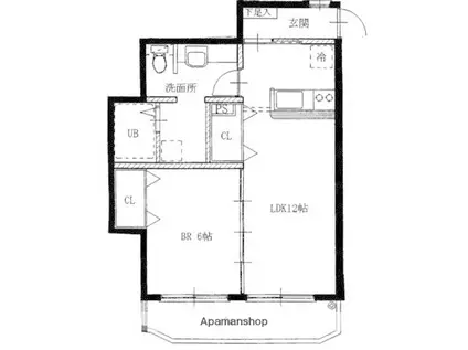 KRONE(1LDK/3階)の間取り写真