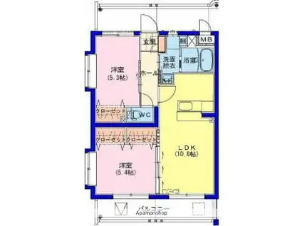 ユーミーMINATO(2LDK/2階)の間取り写真