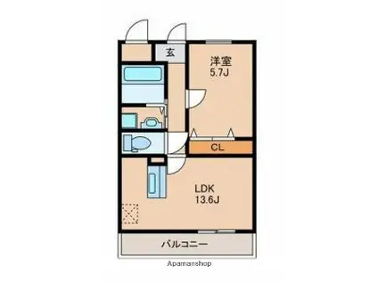 NEIGHBORS(1LDK/5階)の間取り写真