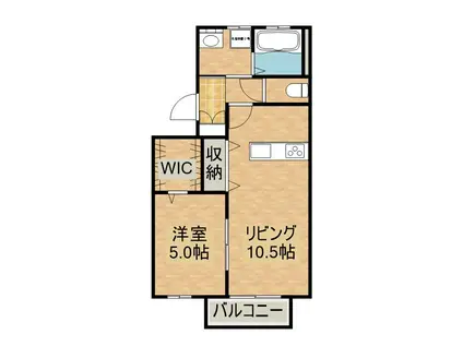 グランピア源藤(1LDK/1階)の間取り写真