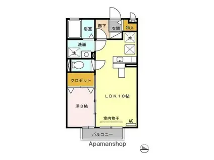 コンフォート.KM(1LDK/2階)の間取り写真