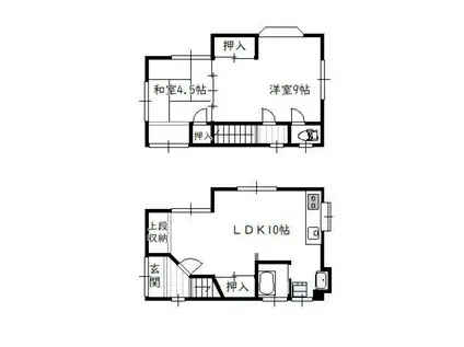 日南線 宮崎駅 徒歩11分 2階建 築38年(2LDK)の間取り写真