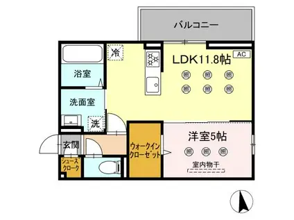 D-RESENA SOLAIRE(1LDK/3階)の間取り写真