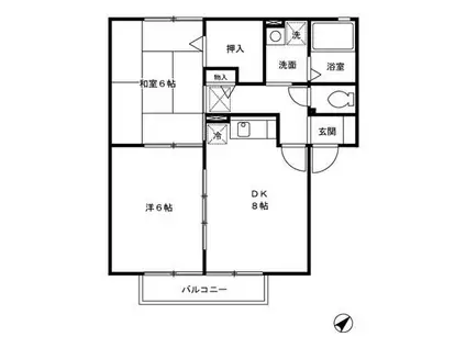 TUNAMI(2DK/2階)の間取り写真