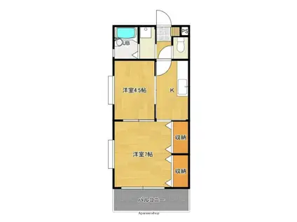 オーシャン21(2K/4階)の間取り写真