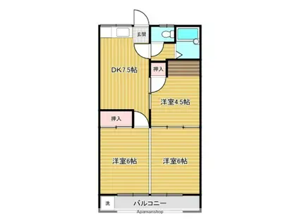 ガーデンR2(3DK/2階)の間取り写真