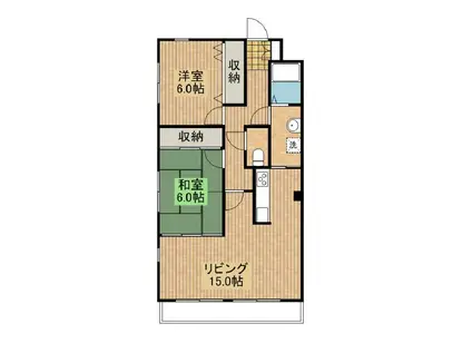 フローリッシュ 広呂原(2LDK/2階)の間取り写真