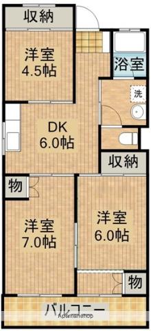 コーポ第一(3DK/2階)の間取り写真