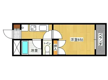 宮崎ハイツ(1DK/2階)の間取り写真