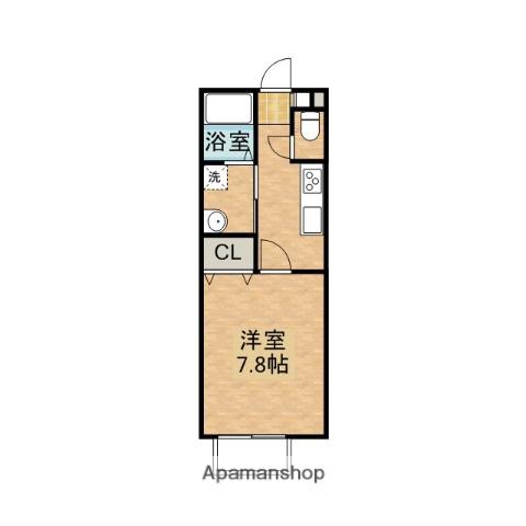 エレファントマンション16号館(1K/2階)の間取り写真