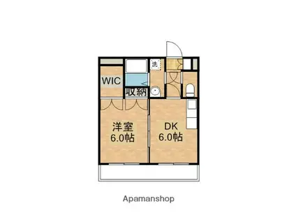 サンライズ南鷹尾(1DK/1階)の間取り写真