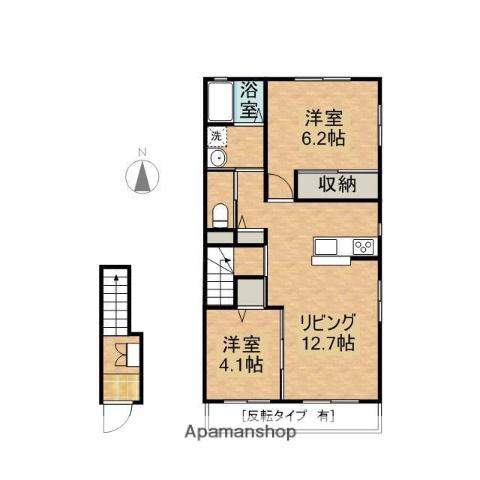 グランドコート27(2LDK/2階)の間取り写真