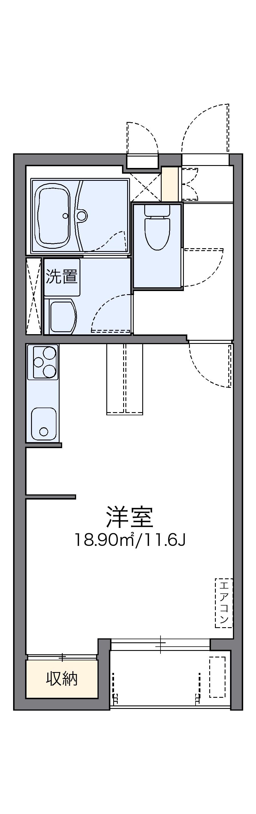 レオネクスト都原(1K/2階)の間取り写真