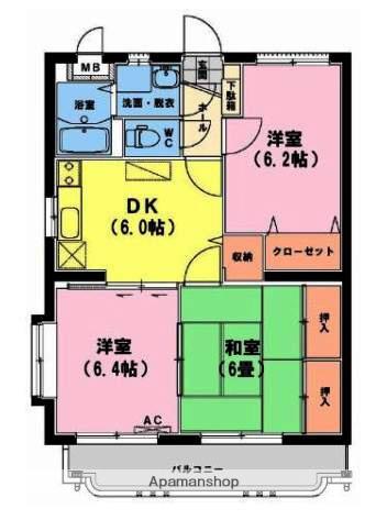 ユーミーいちまるⅠ(3DK/3階)の間取り写真