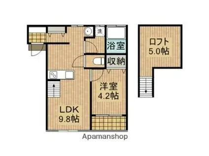 BLAN ET NOIR(1LDK/1階)の間取り写真