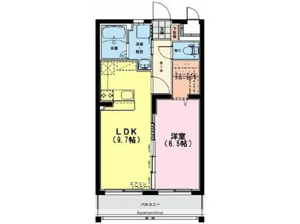 マリア・クレール(1LDK/2階)の間取り写真