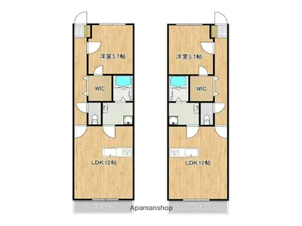 SALON DE MIYAMARU(1LDK/2階)の間取り写真