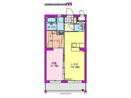 M10みまた(1LDK/3階)の間取り写真