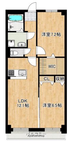 CREST LINK(2LDK/7階)の間取り写真