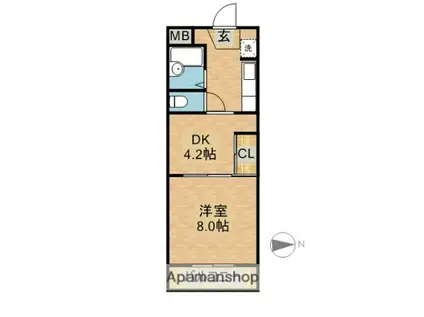 アートプラザ清武A(1DK/3階)の間取り写真