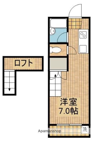 TOKOハイツ(ワンルーム/2階)の間取り写真