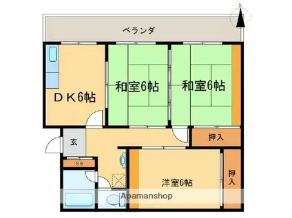 崎原第1マンション(3DK/2階)の間取り写真
