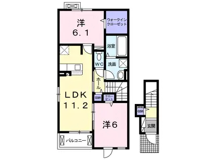 グラン シャリオ Ⅱ(2LDK/2階)の間取り写真