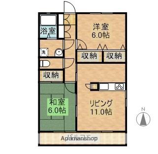 リンデンバウム(2LDK/2階)の間取り写真