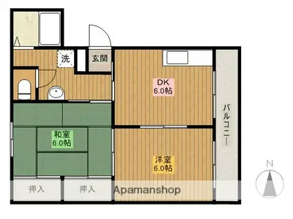 MIENOビル(2DK/3階)の間取り写真