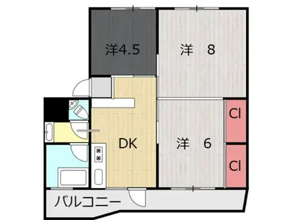 マンション吾妻(2LDK/2階)の間取り写真