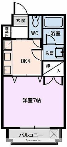 リバーシティ学園都市(1DK/2階)の間取り写真